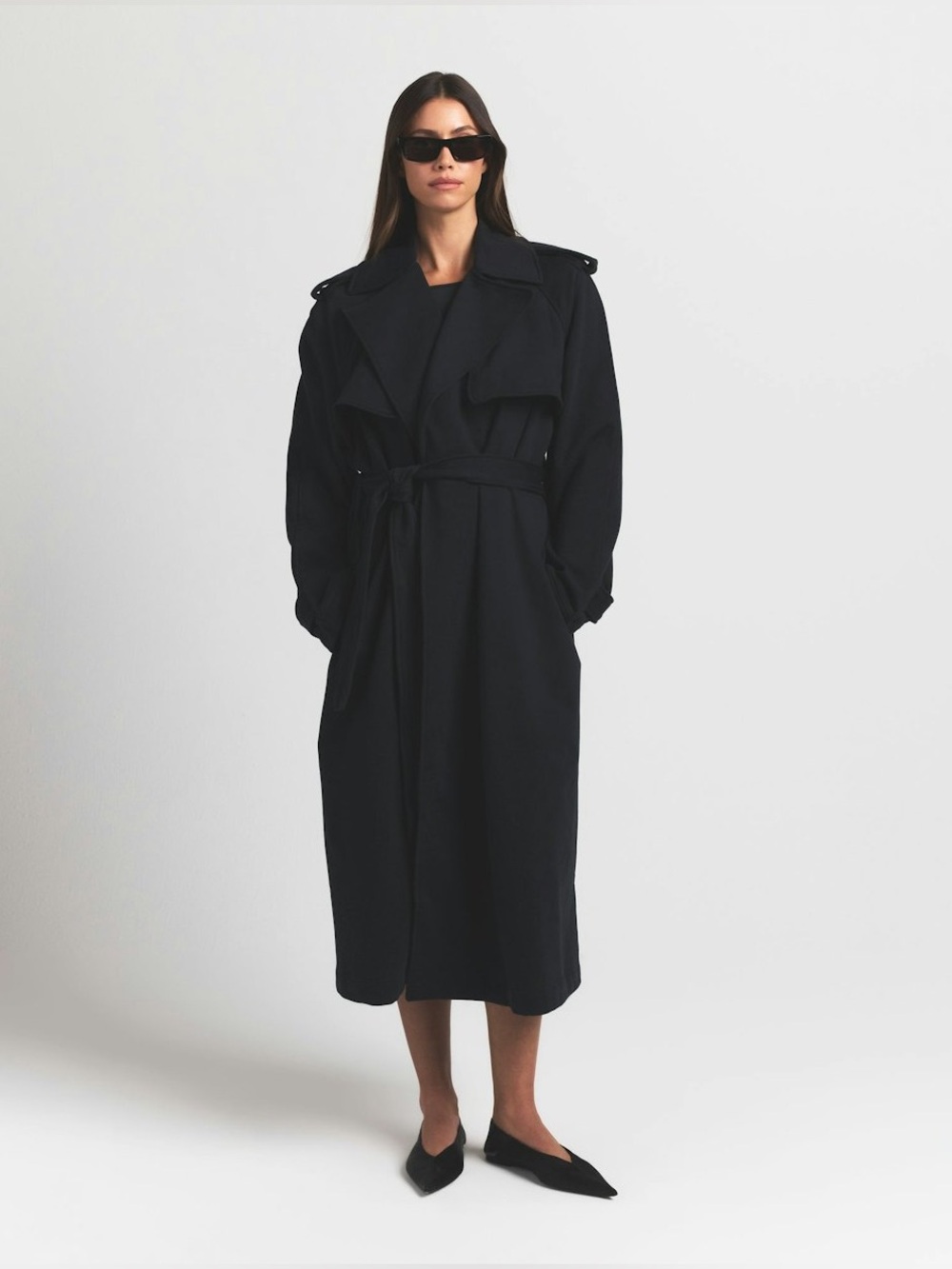 NEW! Skims Boyfriend Fleece Oversized Trench Coat - Belted - Size Small